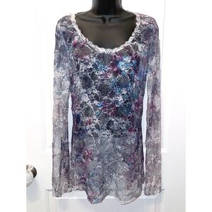 Purple and blue lace top